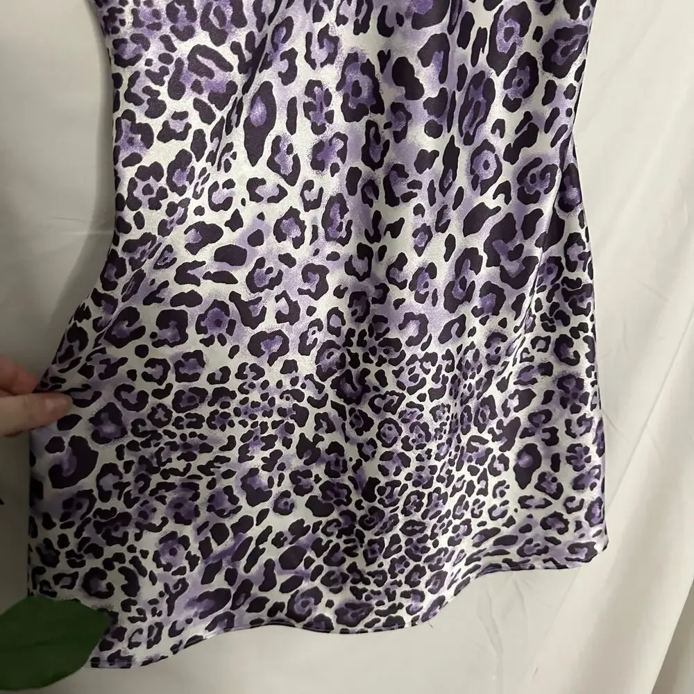 Vintage Jones New York Leopard Print V-Neck Satin Chemise Y2k Small - Picture 3 of 7